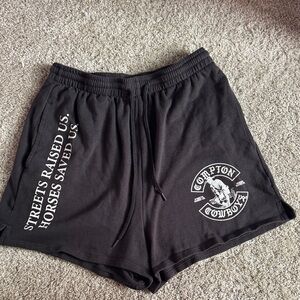 Compton Cowboys Black Women's Athletic Shorts with Graphic Print